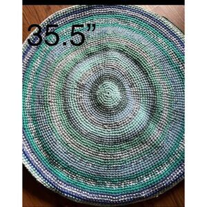 Durable Handmade "T-shirt" Rug Crocheted Upcycled Shirts. Decor, Reading, Play